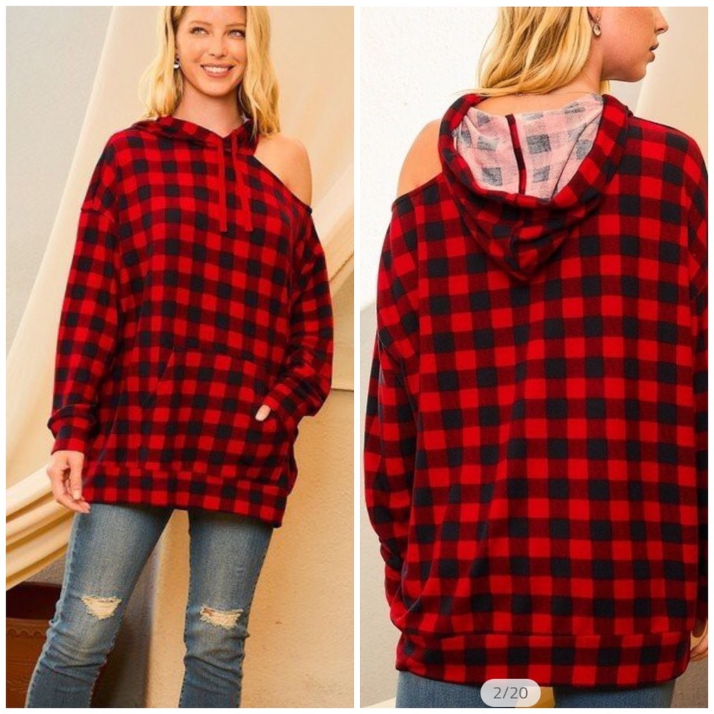 ❤️🖤 JUST ARRIVED 🖤❤️ Buffalo Plaid Hoodie